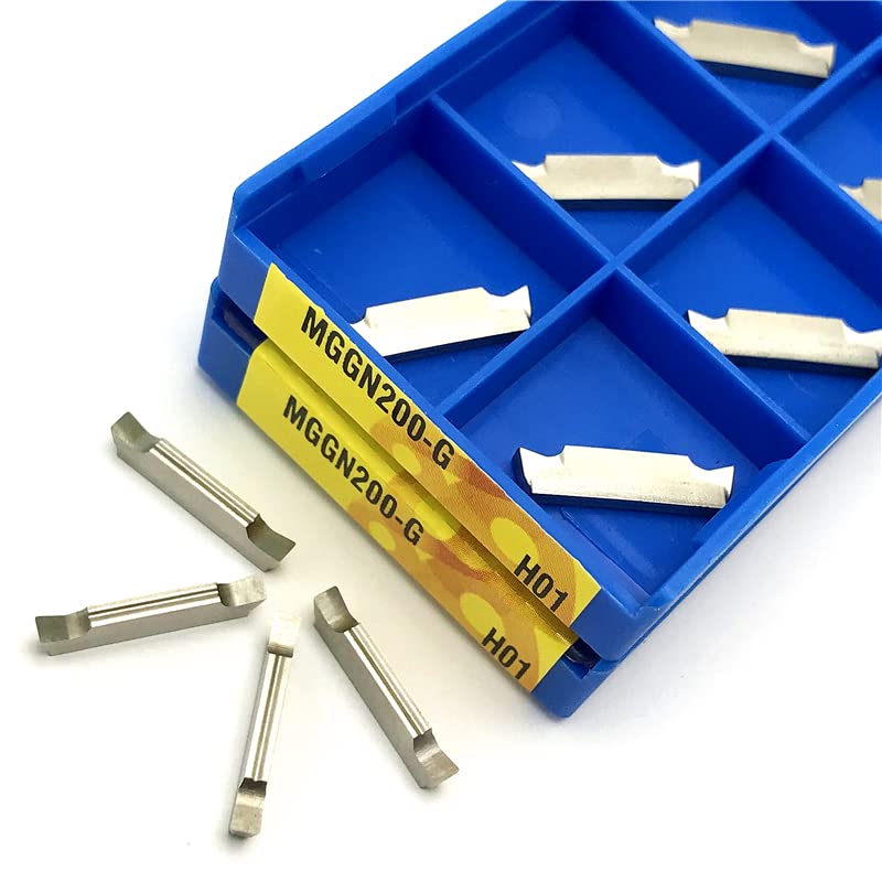 Tool Part for MGGN200 Aluminum Insert External Grooving External Turning Tool CNC Cutting Tools MGGN 200 Insert - (Angle: MGGN200-G H01 / Shank Diameter: 10PCS)