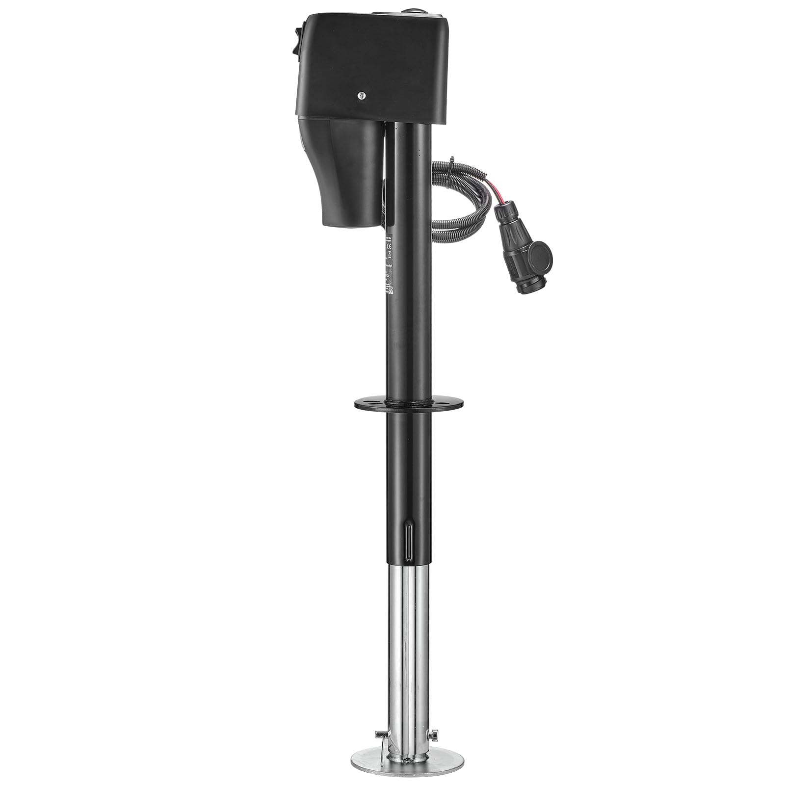 VEVOR Cric Remorque Électrique Charge 2268 kg Cric Électrique de Camping-Car Plage Levage 230-686 mm pour Caravanes Camping-cars, avec Connecteur à 13 Broches, Housse Étanche, Éclairage LED, 12 V CC