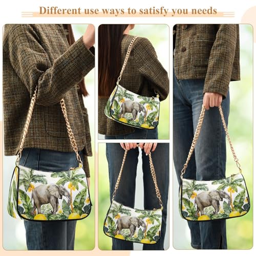 Image of Shoulder Bags for Women Vintage Yellow Lemon Fruit and Blue Print Hobo Tote Handbag Small Clutch Purse with Zipper Closure