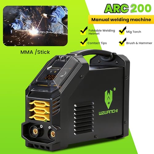WZWANCHI 200A Stick Welder, [45° Clear LED Dispay] 2 In 1 Lift TIG/ARC Welding Machine With Hot Start ARC Force VRD Inverter Welder, 110V Portable Welder — view 3