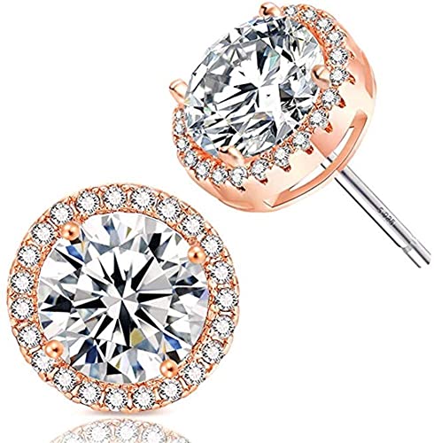 Pendientes de mujer con circón rosa para iluminar tu look de oficina 1
