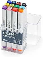 Vista 1 de Copic Clásicos, marcadores a base de alcohol, juego de 12 piezas, básico (nueva versión)