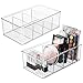 mDesign Set da 2 Contenitore portatrucchi – Organizer per cosmetici dotati di 4 scomparti ciascuno – Scatola porta trucchi in plastica per il bagno – trasparente