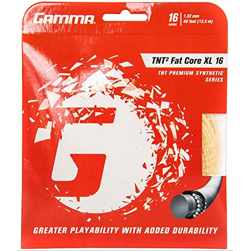 Gamma TNT2 Fat Core XL 16g Tennis String 6 Pack Set - Best Raquet String for Durability