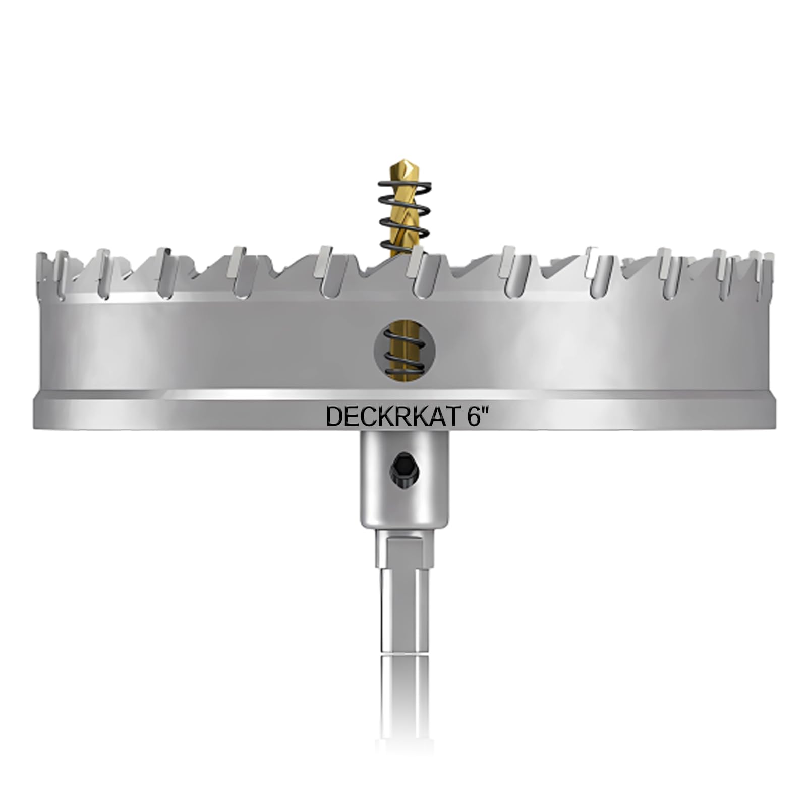 DECKRKAT 6" TCT Hole Saw, Heavy Duty 152mm Tungsten Carbide Tipped, Spring-Loaded Pilot Drill Bit, for Stainless Steel, Aluminum, Plastic, Copper,