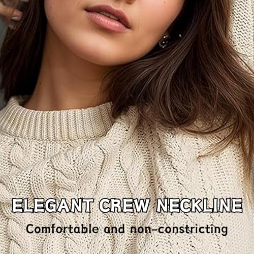 Women Crewneck Cable Knit Sweater Mini Dress, Sweater Dress with Skirt, Christmas Sweater Skirt for Women2