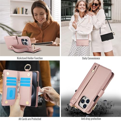 Étui iPhone X violet clair avec fermeture éclair et bandoulière - 4