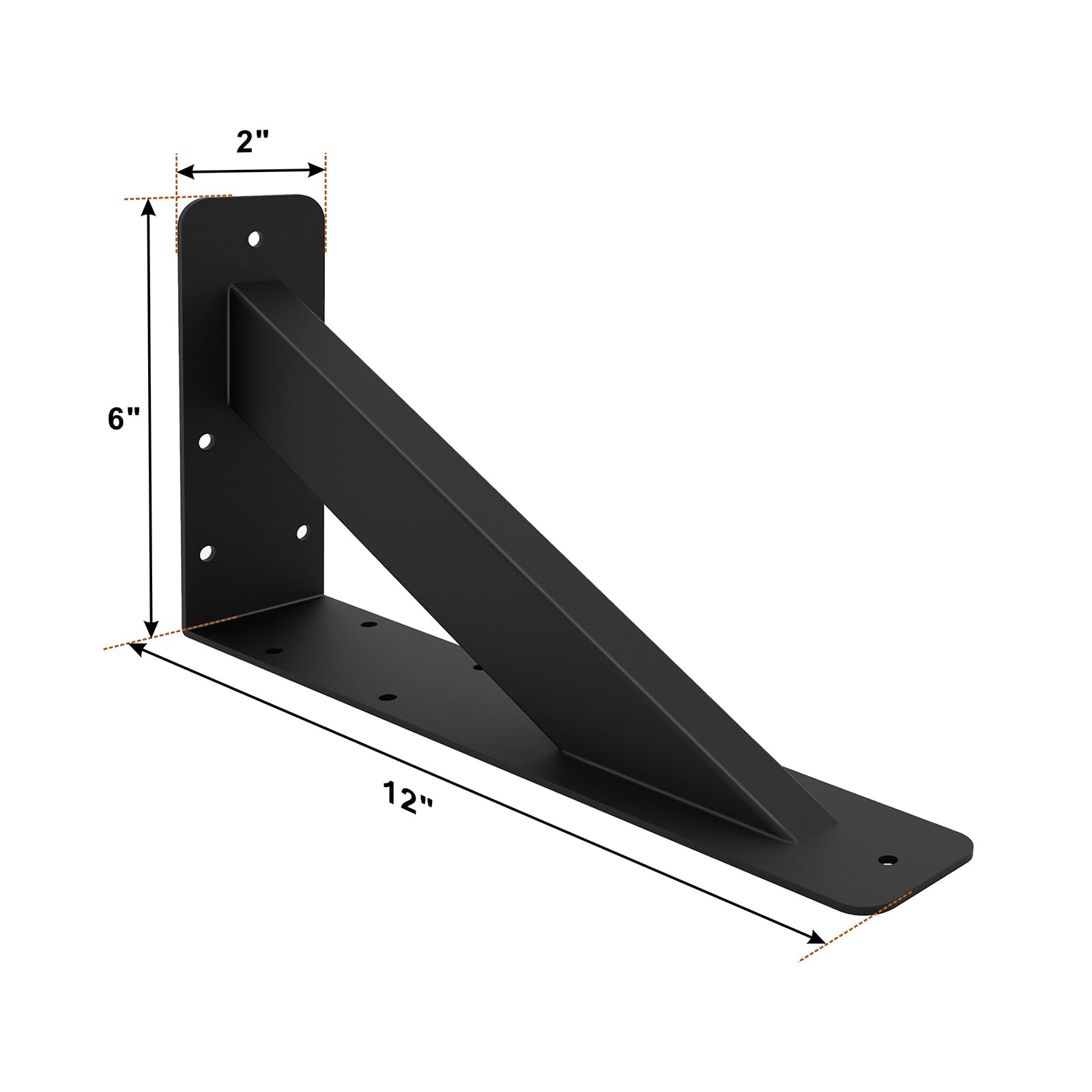 2 soportes de estante resistentes de 12 pulgadas, soportes de estante de acero, soportes de soporte de encimera, soporte de estante flotante para encimeras de gabinete.