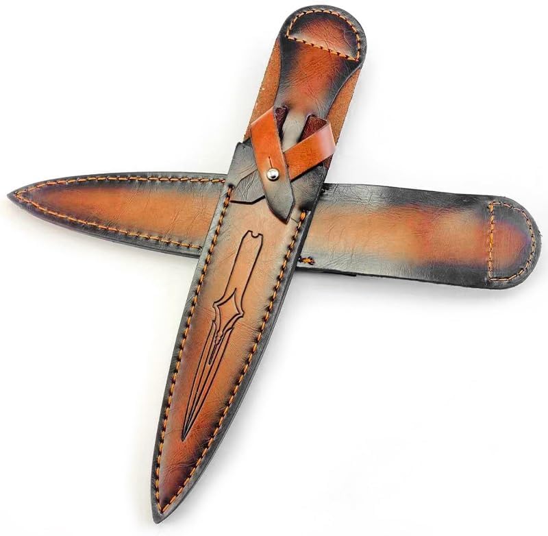 1PC Leather Knife Sheath, Handmade Top-layer Protective Case with Snap Closure Fits for Outdoor Camping, Hiking