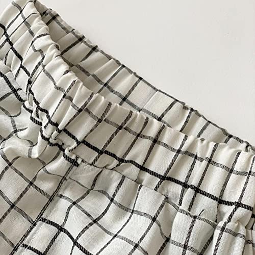 Children's Summer Plaid Five Point Casual Pants Boy's Waist Stretch Casual Going Out for 0 to Boys School Pants3