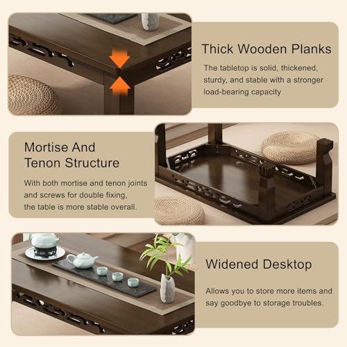Table basse japonaise en bois pour optimiser les petits salons - 5