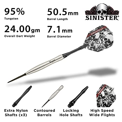 Viper 23-3809-24 By Gld Products Sinister 95% Tungsten Steel Tip Darts thumb #3