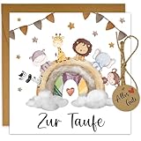 JOYEASE Taufgeschenke Geldgeschenke Taufe Karte mit Umschlag, Taufkarte Geschenk zur Taufe für Jungen Mädchen