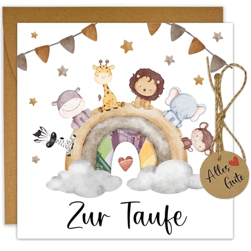 JOYEASE Taufgeschenke Geldgeschenke Taufe Karte mit Umschlag Taufkarte Geschenk zur Taufe für Jungen Mädchen