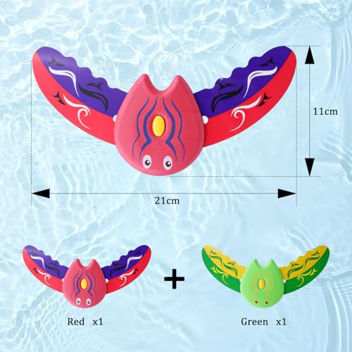 GETRICH 2 Stück Unterwasser Glider Upgradierte Version, Wasserspielzeug Kinder, Teufel Fisch Schwimmbad Spielzeug, Pool Spielzeug, Tauchspielzeug für Kinder für Schwimmbäder Badewannen Wasserparks