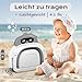 COOSEYA Baby Badewanne für 0-18 Monate, Faltbare Babywanne mit Babybadewanne Stützkissen, Portable Baby Bathtub als Wesentliche Artikel für Neugeborene und Kleinkind, Dinosaurier - Design (Grau)