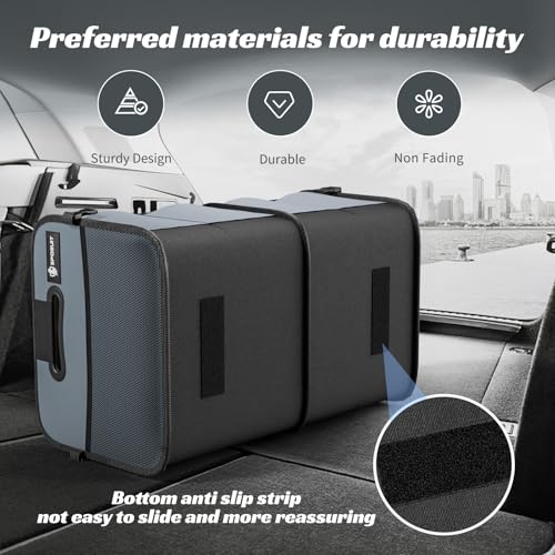 Image of Sposuit Trunk Organizer for Car - 70L Collapsible Sturdy Car Storage, Grey