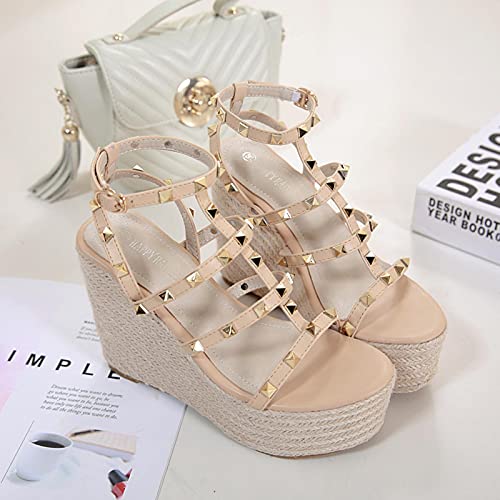 VERISSON Damessandalen, hoge hakken, lange schacht, Romeinse sandalen
