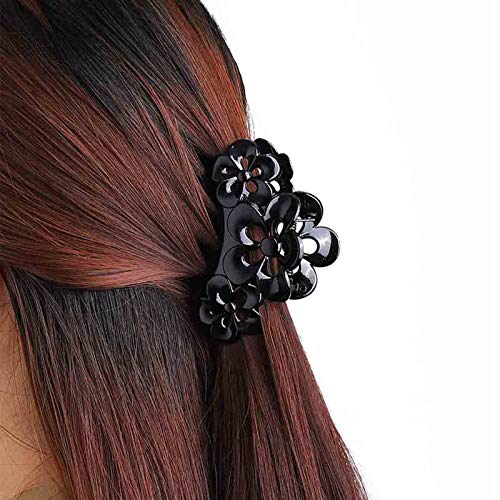 Pinces à cheveux noires contre les mèches rebelles style fleur