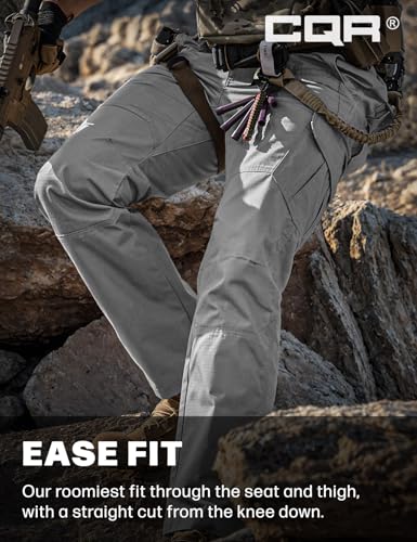 Image of CQR Men's Tactical Pants, Water Resistant Ripstop Cargo Pants, Lightweight EDC Work Hiking Pants, Outdoor Apparel