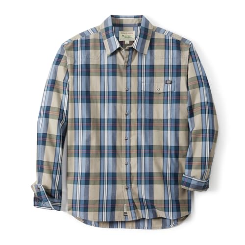 Field & Stream Mens Covey Back Long Sleeve Casual Shirt Seaside Plaid Medium