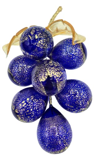 UVA soufflé Murano d'exception grappe 7 Acini feuille d'or - 6