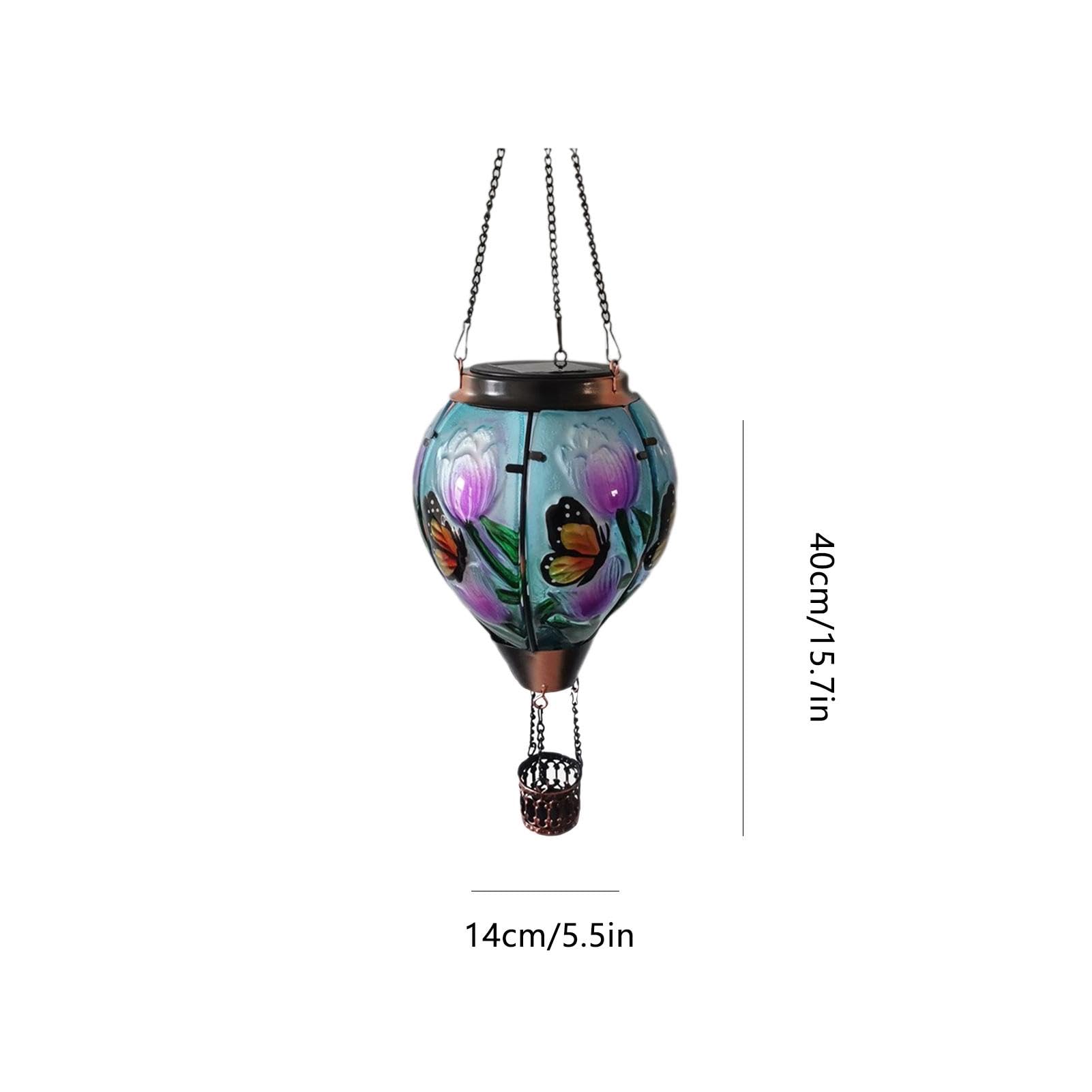 Lanterna solare a forma di mongolfiera, impermeabile, a LED, per