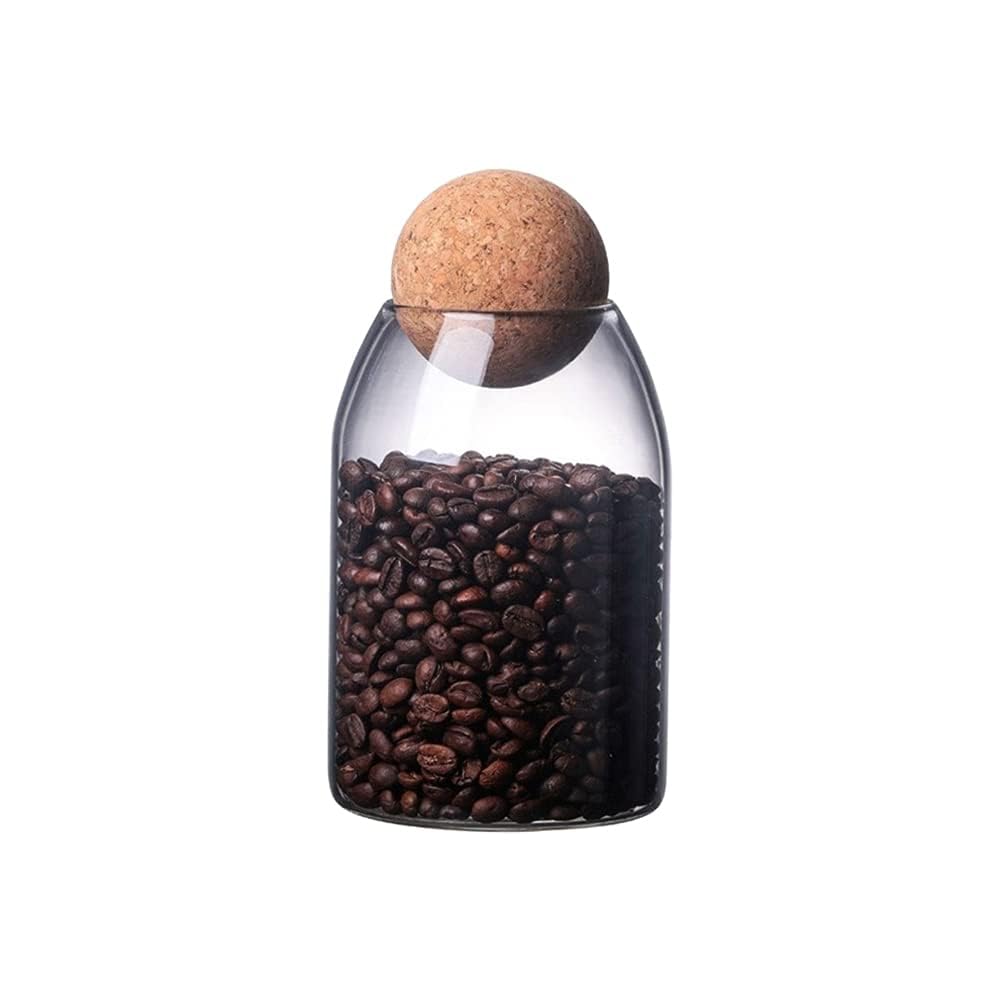 La Llareta Glass Food Storage Canister, 750ml/26oz Airtight Sealed Container Canister, Clear Glass Storage Jar, with Cork Lid, for Spices, Sugar, Coffee, Biscuits, Candies — image 1