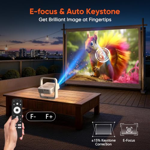 PANSEBA Official Google TV Smart Projector with Stand, Movie Projector | 4K Support, 10K+ Apps, WiFi6, Bluetooth 5.2, E Focus & Auto Keystone, Indoor/Outdoor Projector, 1500 ANSI Lumens - image 6