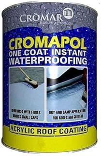 Cromar Grey Cromapol Acrylic Fibre Reinforced Roof Coat Sealant Paint 4 x 5Kg