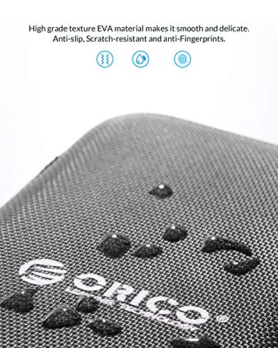 Image of ORICO Hard Drive Case 2.5 inch External Drive Storage Carrying Bag Waterproof Shockproof with Inner Size 5.5x3.5x1.0inch for Organizing HDD and Electronic Accessories, Black(PHD-25)