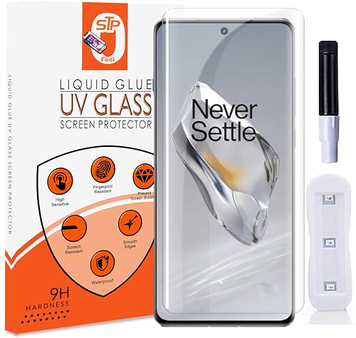Image of STP FEEL UV Tempered Glass Screen Protector For Oneplus 11 / Oneplus 11R (6.7 Inch) (Pack of 1) Full Adhesive UV Glue Curved Case Friendly HD Clarity with easy installation kit