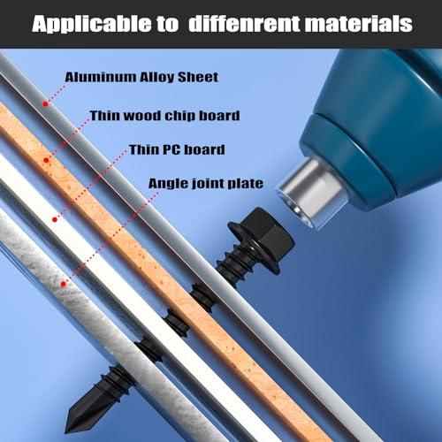 Vgbuy VG01601 140Pcs #10 X 5/8 Inch Self Drilling Screws For Metal,410 Stainless Steel Black Zinc Plated,Self Tapping Sheet Metal Tek Screws,Hex Washer Head thumb #5