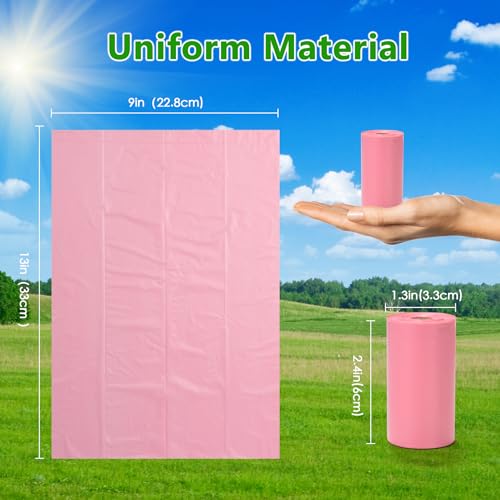 Wdfaack M1 Biodegradable Pink Dog Poo Bags Lavender Scent With Dispenser - 300 Large Poop Bags, Extra Thicken Strong Corn Starch Blended Compostable Leak Proof Poop Waste Bag thumb #6