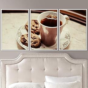 signwin 3 Piece Framed Canvas Wall Art Breakfast...