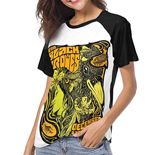 hdghgfjfghjd Camisetas para Mujeres,Black Crowes Womens T Shirt Blouse Casual Round Neck Short Sleeve Baseball Top Funny Graphic tee for Women Tops