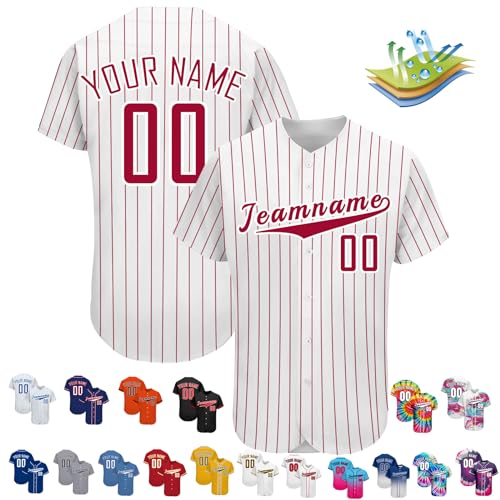 Camiseta de béisbol personalizada uniforme deportivo para hombres, mujeres y jóvenes con nombre y número personalizables miniatura 1