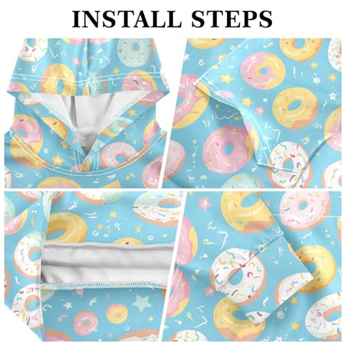 KLL Donuts Background Toddlers and Girls' Sweatshirt Long Sleeve Hoodie Kangaroo Pocket3