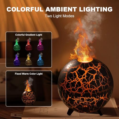 Difusor aromático eléctrico Humidifier Flame 200ML USB miniatura 2