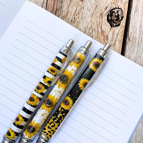 Image of YJ PREMIUMS Sunflower Pens Sunflowers Pen for Women Teacher Appreciation Gifts Work Office Desk Classroom Decor Supplies Stationary Set Accessories Party Favors Theme for Writing Journal Planning