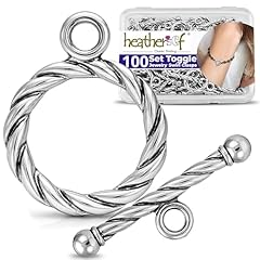 Twisted silver toggle clasp