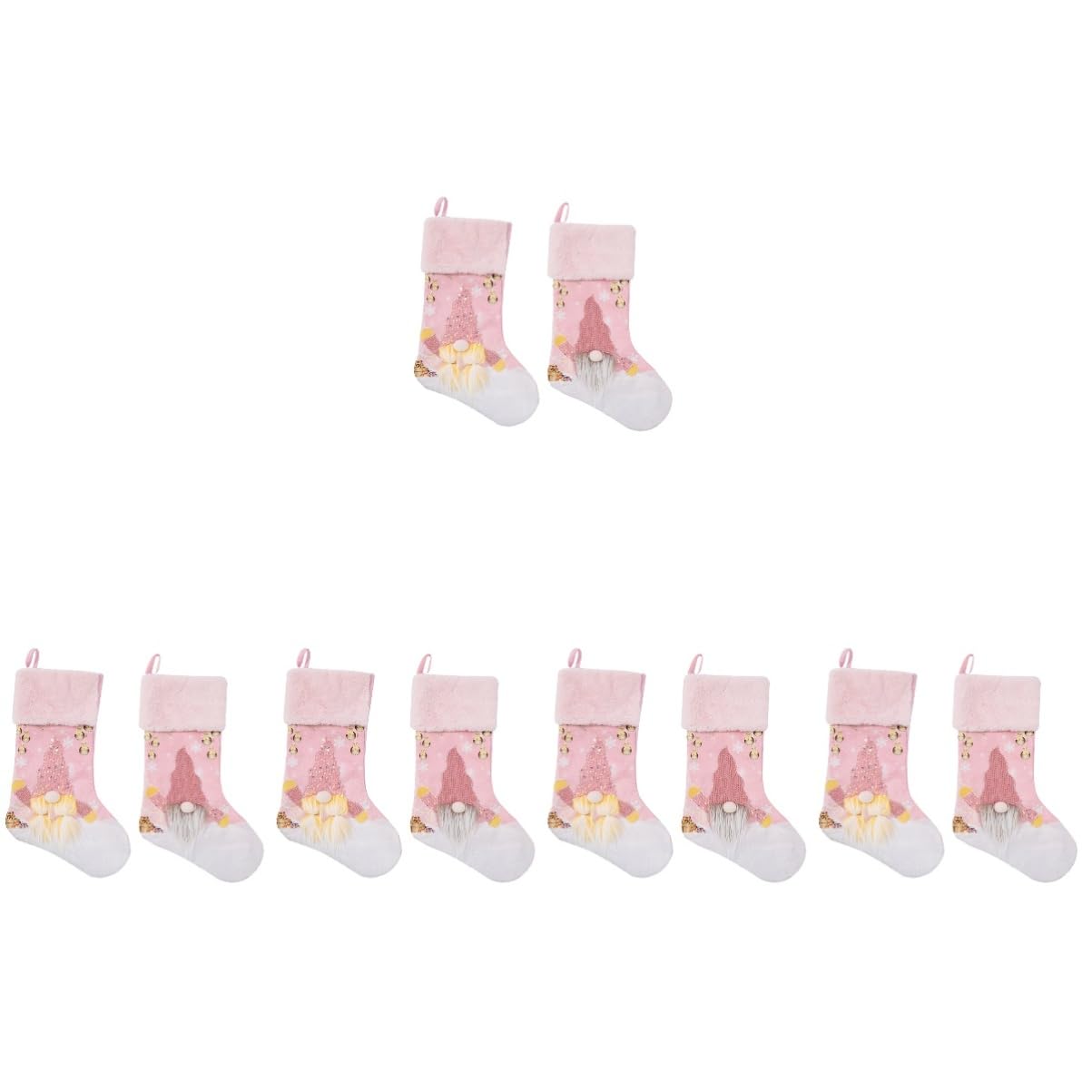 Chaussette de Noël lumineuse en tissu non tissé rose résistant