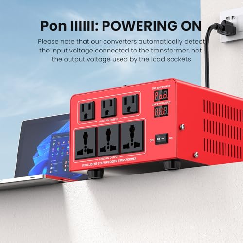 Image of 5000W Voltage Transformer Power Converter(110V to 220V, 220V to 110V) Step Up /Down Converter 110 /120 Volt - 220 /240 Volt w /US Power Cord, LCD Display, 3 US Outlets, 3 Universal Outlet