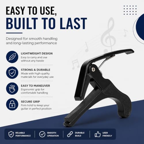 Image of Arctic One Handed Trigger Alloy Guitar Capo Quick Change For Ukulele, Electric And Acoustic Guitars