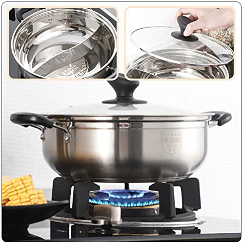 Cabilock 1 Unidade Panela De Pato Mandarim De Aço Inoxidável Yang Indução Panela De Sopa De Aço Inox