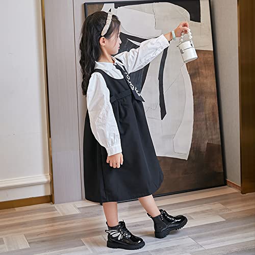 Little Girls Fashion Lace Up Leather Ankle Boots with Butterfly Wings Side Zipper Outdoor Warm Short Snow Waterproof Boots for Girls Mid Calf Bootie3