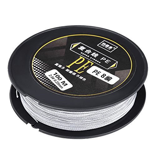 Linha de pesca, Andoer Linha de pesca 100M de forte abrasão 8 fios trançados PE linha de pesca