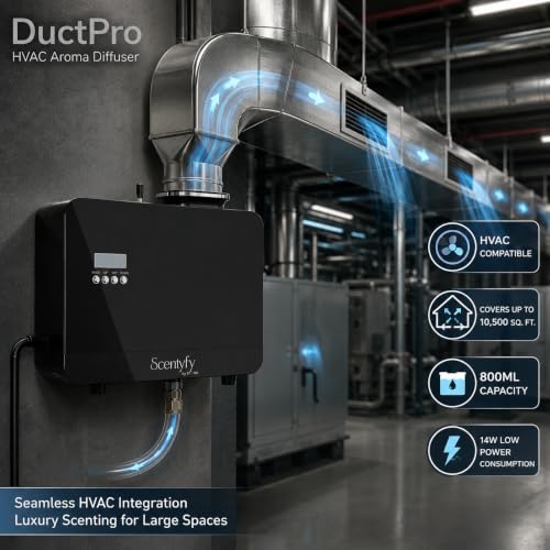 Image of STARQ DuctPro HVAC Smart Air Scent Diffuser Waterless Aroma Machine with App Control Cold Atomization Ultra Quiet No Heat for Home Commercial Use Includes 300ml Starter Perfume