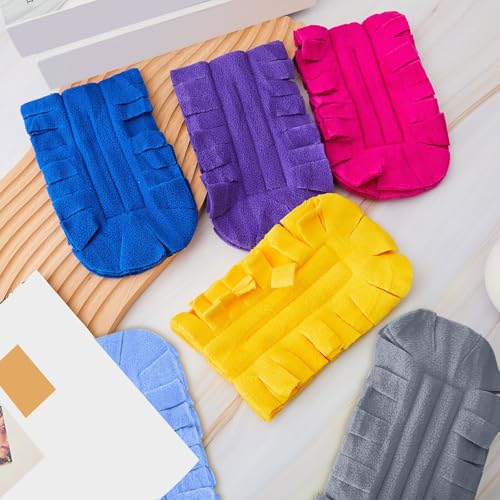 Image of Zubebe 12 Pcs Reusable Duster Refills Fleece,Bright Color | Soft Polyester Fiber Flat Duster Refill Multi Surface Washable Cleaning Pad Tools for Home, Blinds, Car, Pet, Furniture, Fans