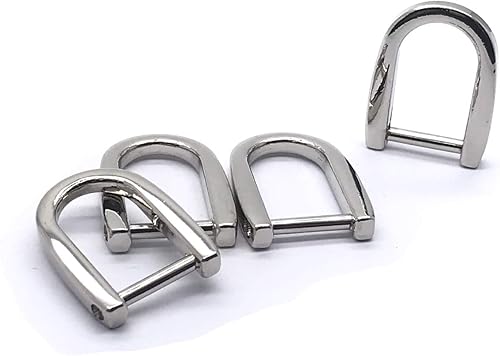 Miniatura 2 de 4 anillos en D con grillete atornillado de 0.59 pulgadas, hebilla de herradura en forma de herradura, anillo en D, aro de metal en forma de D,